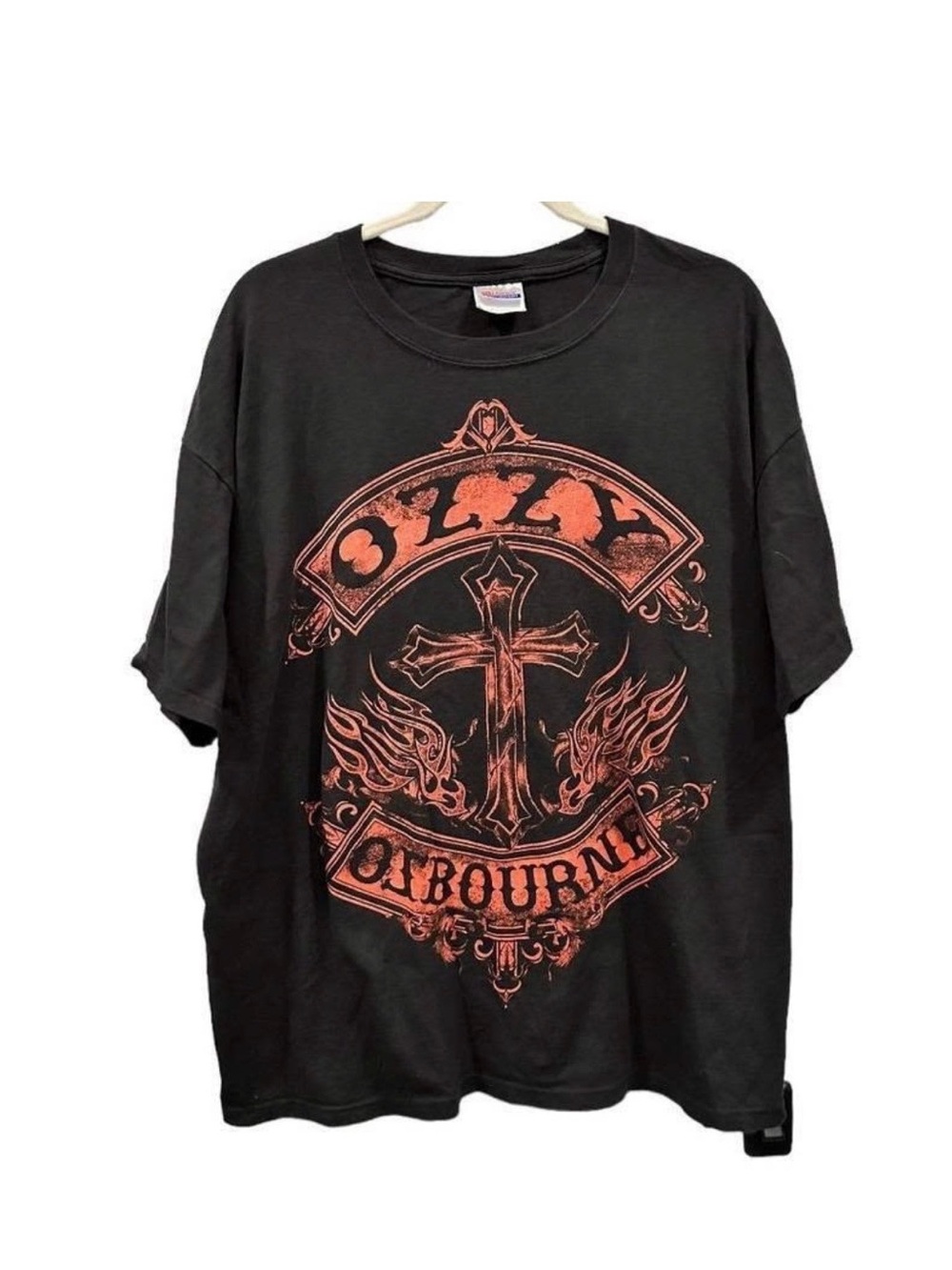 Ozzy Black Short Sleeve Tee with Orange Cross Graphic